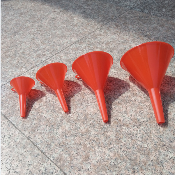 Liquid use red plastic funnel plastic mouth plastic refueling large small size funnel oil Hopper plastic funnel