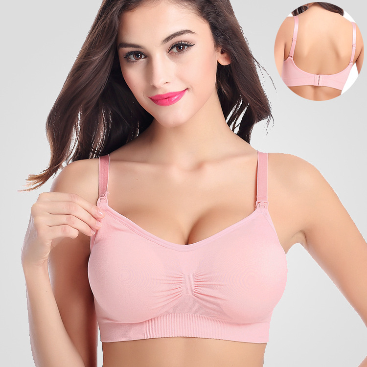 New pregnant women without steel ring front opening buckle large size nursing bra nursing adjustable pull-up Seamless bra underwear