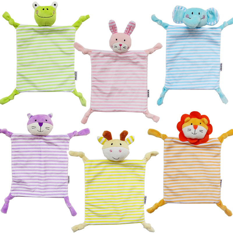 JJOVCE Baby New Super Soft Anchorage Towel Slippery Towel Animal Soothing Doll Plush Baby Toy