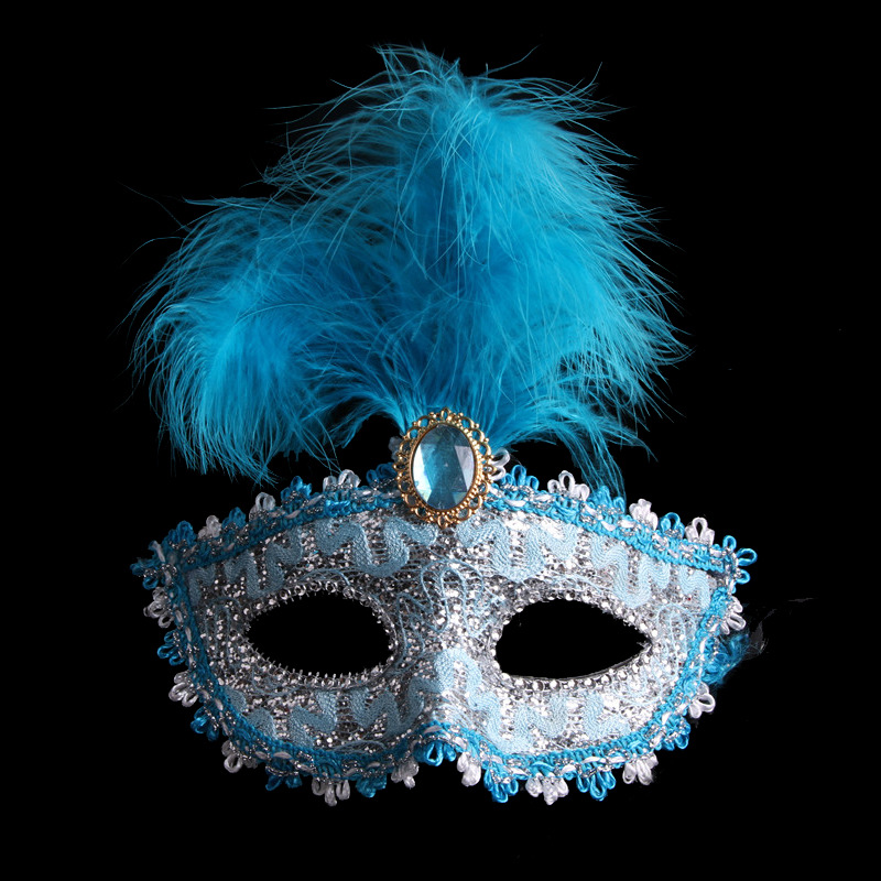Wholesale high-grade leather fluff mask Halloween ball props all kinds of high and low grade party princess mask