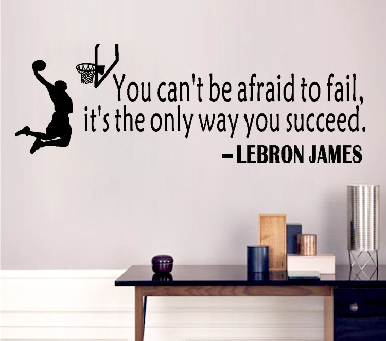 A generation of carved basketball star James Wall stickers foreign trade manufacturers European and American PVC stickers English proverbs customization