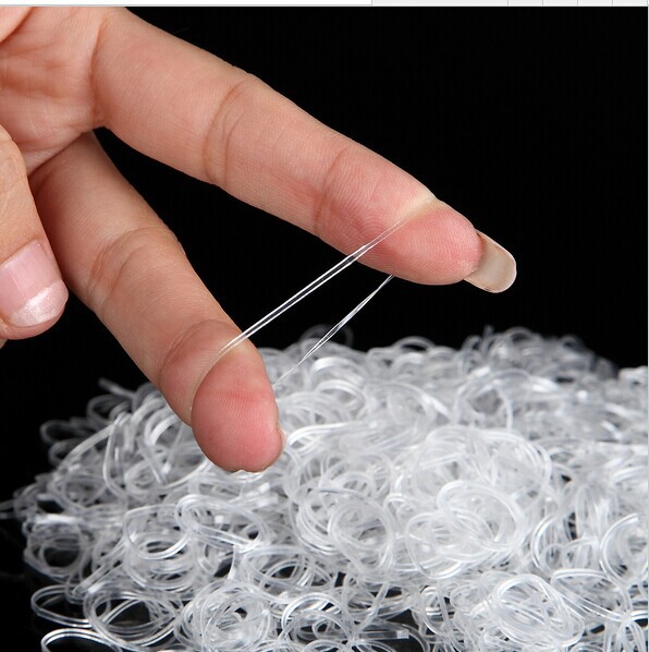 Transparent Rubber Band Medium Size Rubber Band Foreign Trade Hair Band Hair Rope Children's Hair Rope Braided Hair Workers Tie Hair Headwear