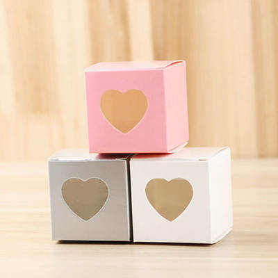 European new candy box PVC transparent heart-shaped window special paper candy packaging box manufacturers wholesale export