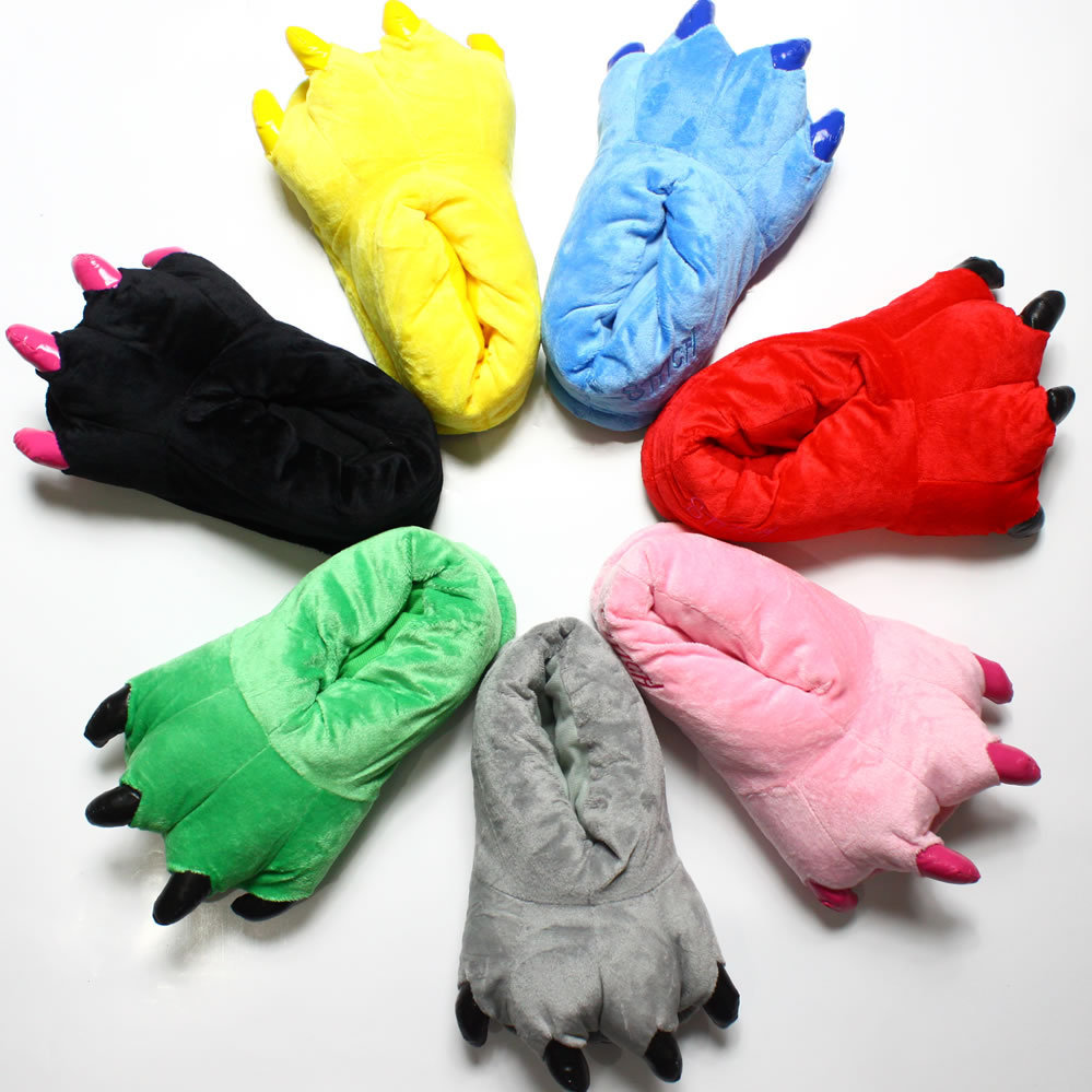 Claw shoes for men and women wholesale manufacturers cartoon coral fleece dinosaur animal plush home shoes multi-color explosions Stitch