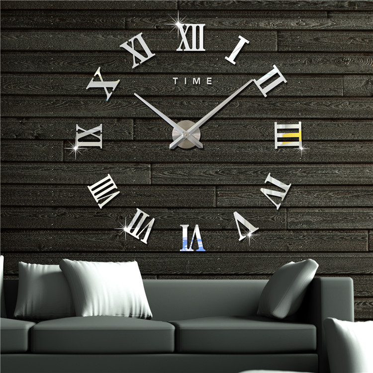 Amazon products Roman digital wall clock living room acrylic clock home diy creative wall clock can be sent on behalf