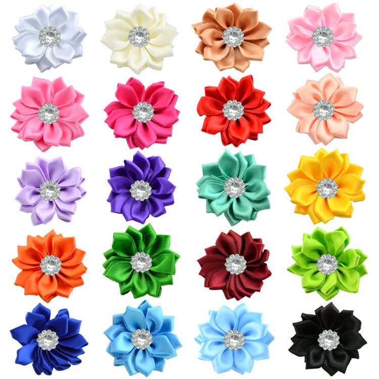4cm hand-stitched flower middle sticky sunflower acrylic pointed lotus flower children's headband hairpin accessories