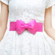 Women's elastic belt chiffon big bow waist dress fashion sweet a generation of hair belt 100.00cm inches