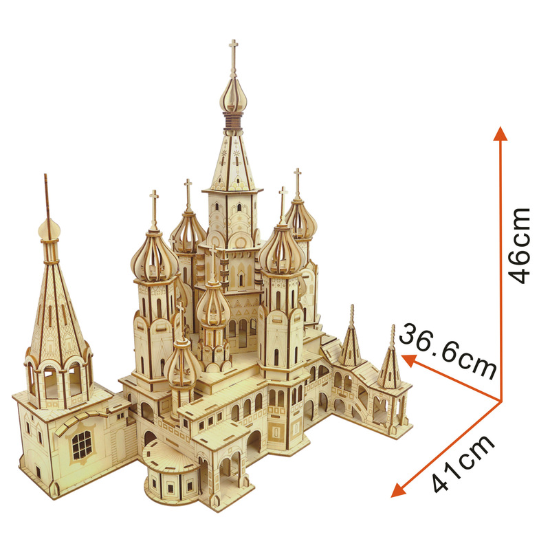 メーカー直販3d立体木質パズルdiy子供玩具益智立体パズル聖ワシリー大聖堂|undefined