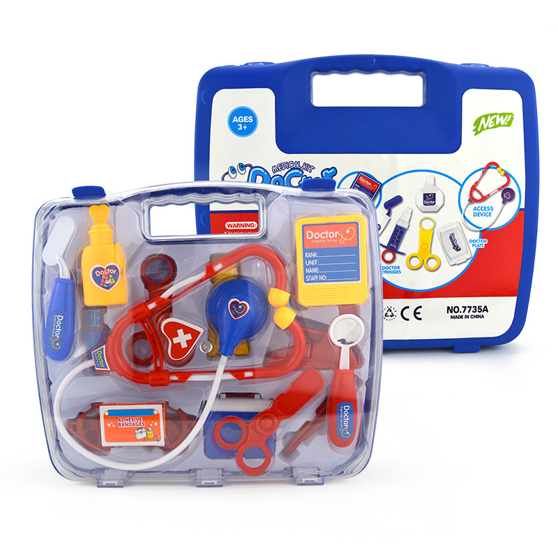 Children's simulation doctor toy suit portable medicine box stethoscope girl play house cross-border toy