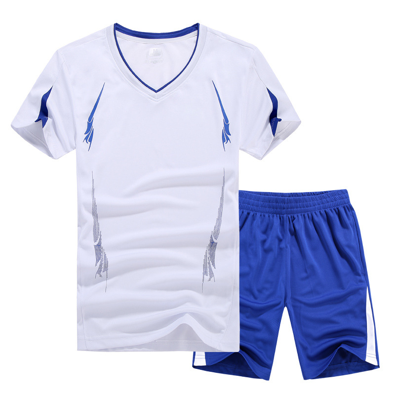 Men's summer short-sleeved quick-drying clothes T-shirt fitness running sports leisure suit men's plus size group plus size team uniform