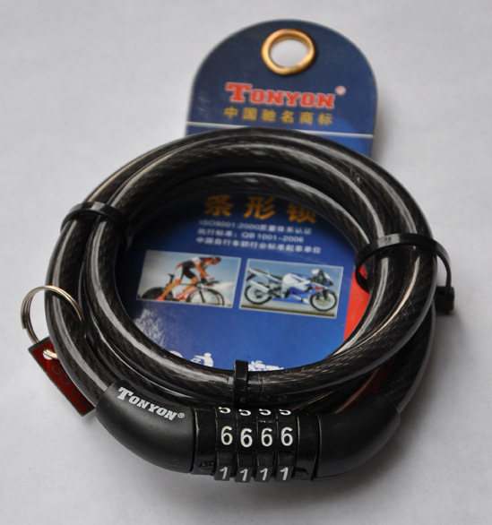 TY532 Lock Universal TONYON bicycle lock anti-theft 4-digit combination lock steel wire lock steel cable mountain bike ring lock
