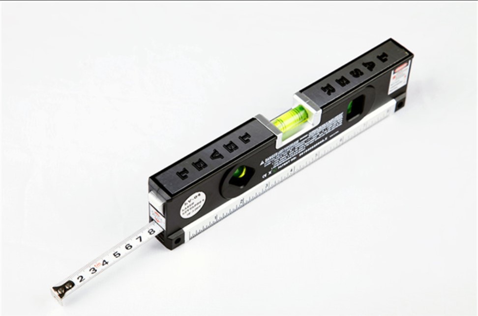 Magnetic multi-use infrared laser level wire Tester 2-line 1-point wire feeder with 1.5 m tape measure