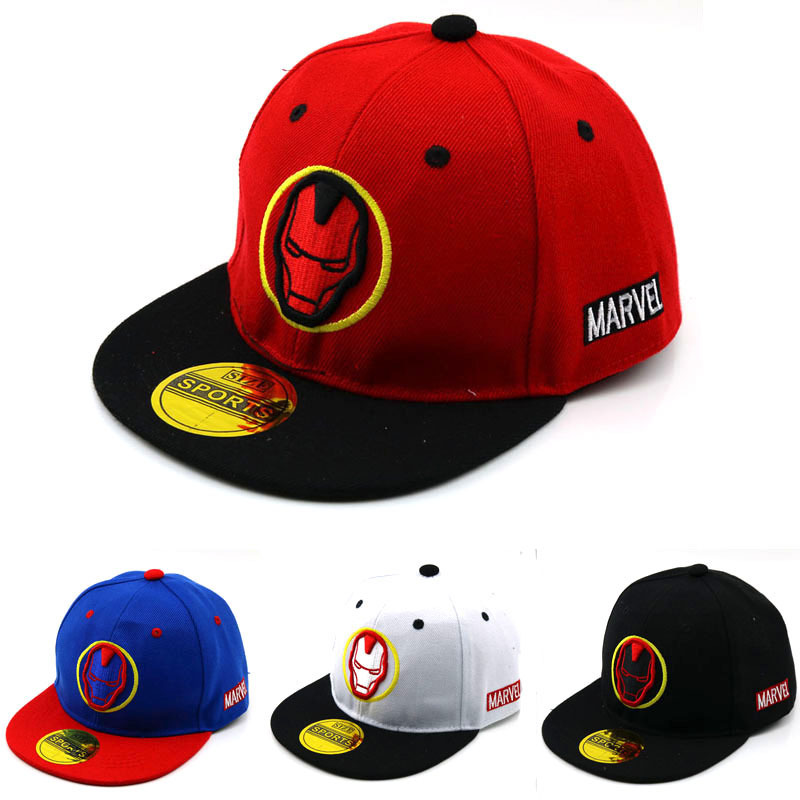 Iron Man hip hop cap foreign trade Korean tide embroidery hip-hop baseball cap spring and summer children's hat wholesale F749