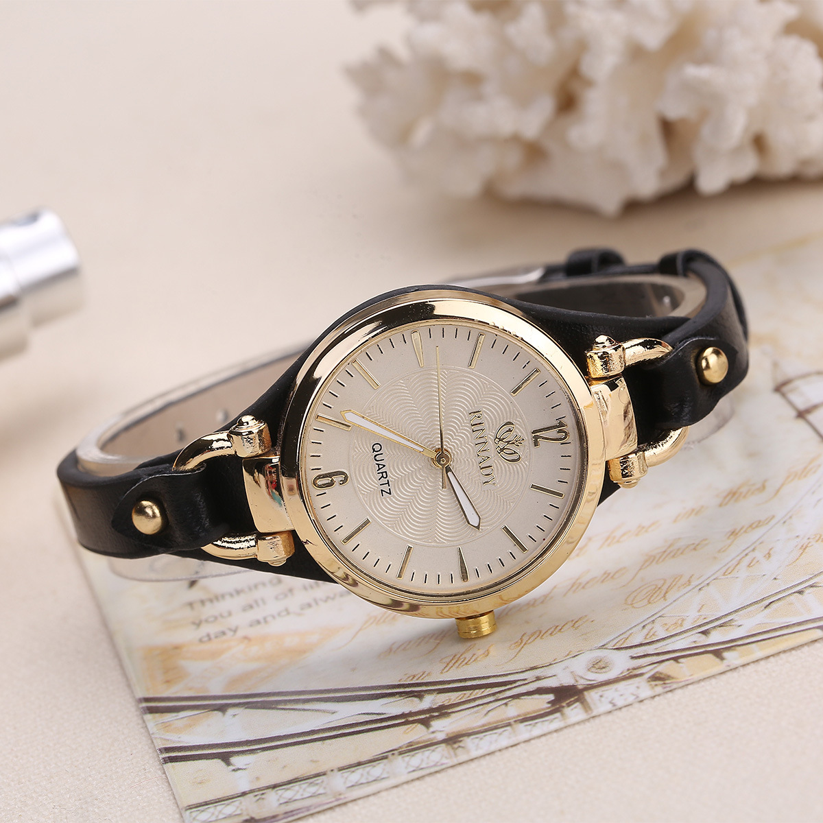 wish explosive quartz watch Ladies Leather fine strap solid color Fashion Women's Gift watch women a generation of hair