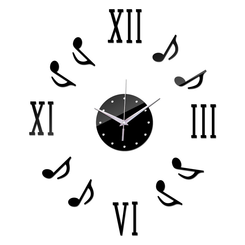 Factory direct DIY note digital mirror wall clock 3D three-dimensional environmental protection wall stickers clock home decoration mute wall