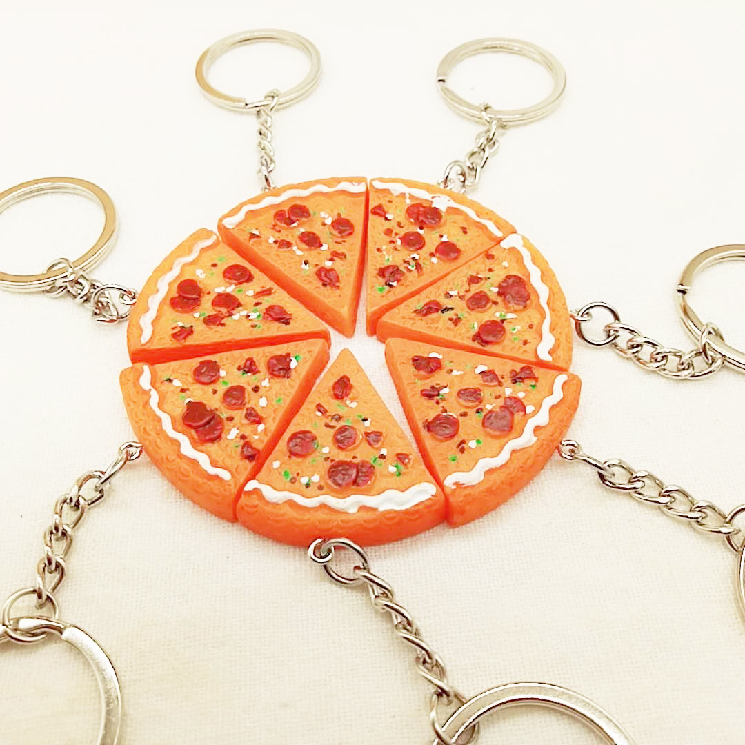 Simulation Pizza Resin Keychain Pendant Korean Popular Hanging Creative Gift Promotional Food Series Accessories