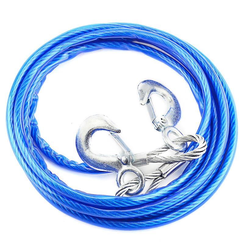 Car trailer rope thickened outdoor trailer off-road escape car traction rope 4 meters 5 tons strong steel wire trailer rope