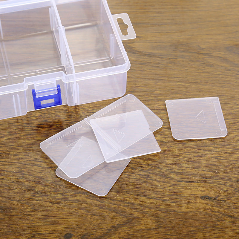 Taobao creative removable 6-grid storage box large capacity electronic components cosmetics storage transparent plastic box