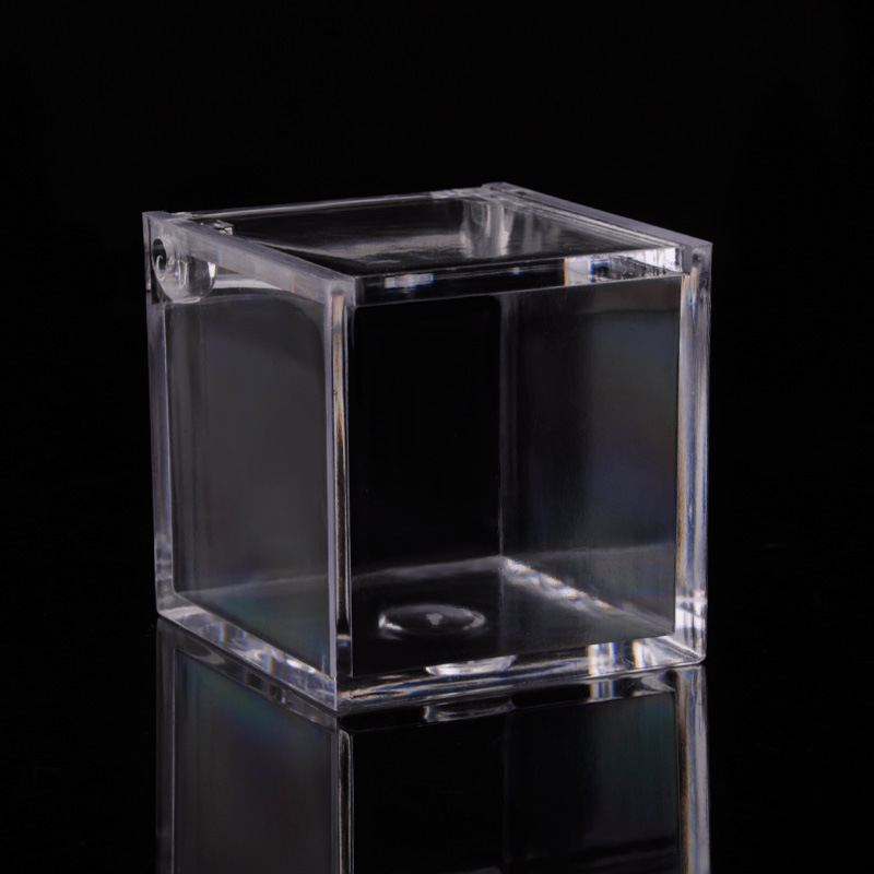 High Transparent Food Grade Square Flip Box Baby Full Moon Back Gift Box Small Storage Box Candy Box Creative