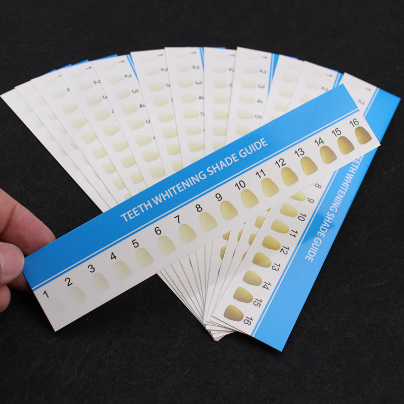 Cold Light teeth whitening color plate cold light whitening agent color card Dental cold light whitening color card comparison