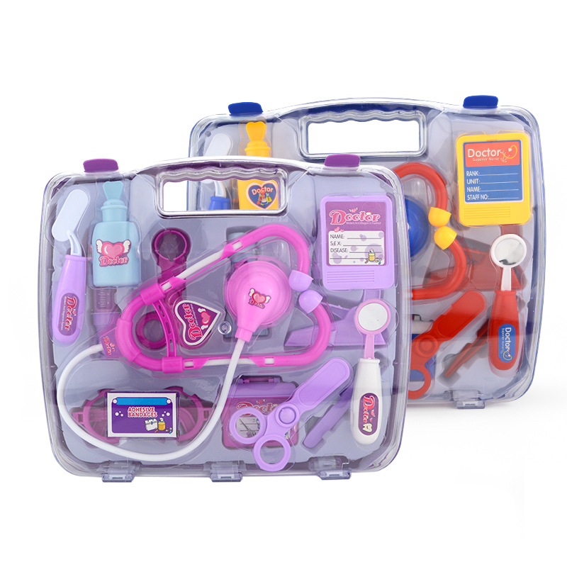 Children's simulation doctor toy suit portable medicine box stethoscope girl play house cross-border toy