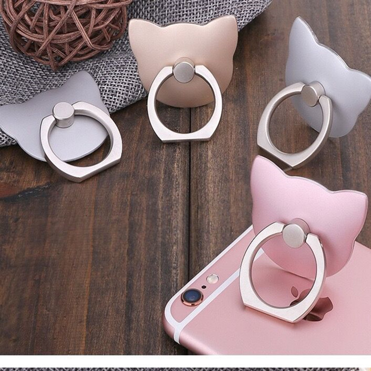 Cat's Head Finger Buckle Mobile Phone Universal Lazy Stand Desktop Fashion Personality Creative New Anti-fall Sticker Korean ring