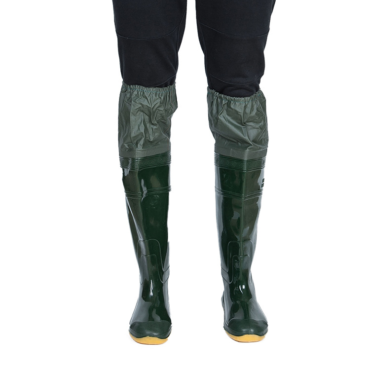 New Arrival Rice Planting Boots for Men and Women Middle High Rain Boots Paddy Shoes and Socks Soft Bottom Elasticated Knee Lace-up Laundry Shoes Fishing Boots