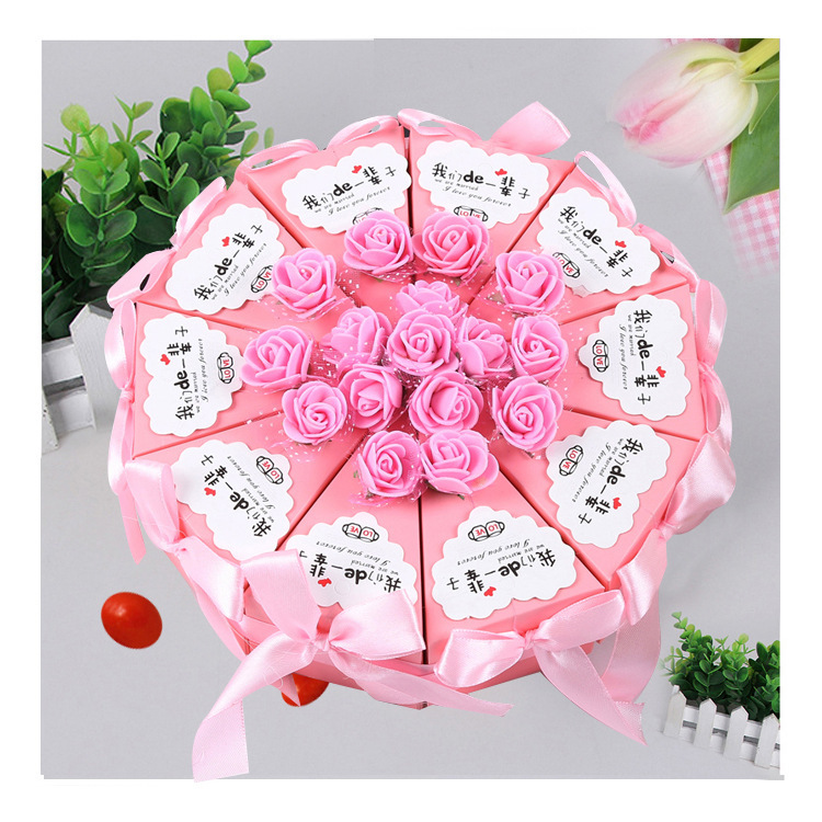 Triangle Candy Box White Cardboard Wedding Cake Box European Small Birthday Cake Box Bare Box Color