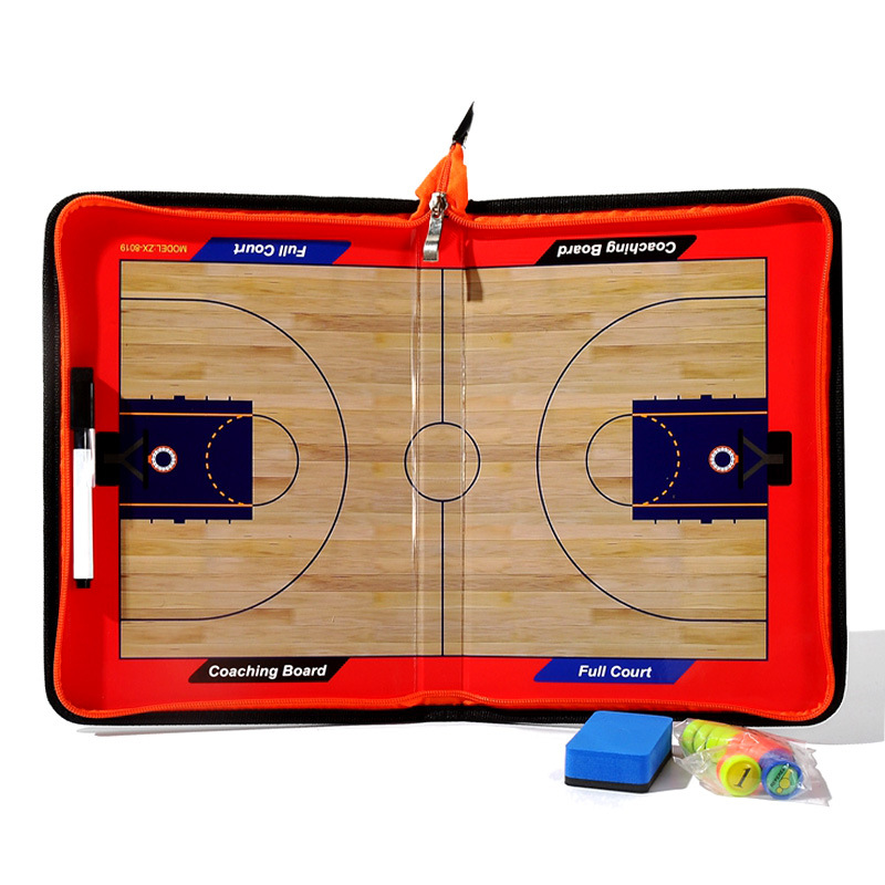 Basketball tactical board zipper Leather Magnetic Color Field coach Board basketball event teaching board long-term supply