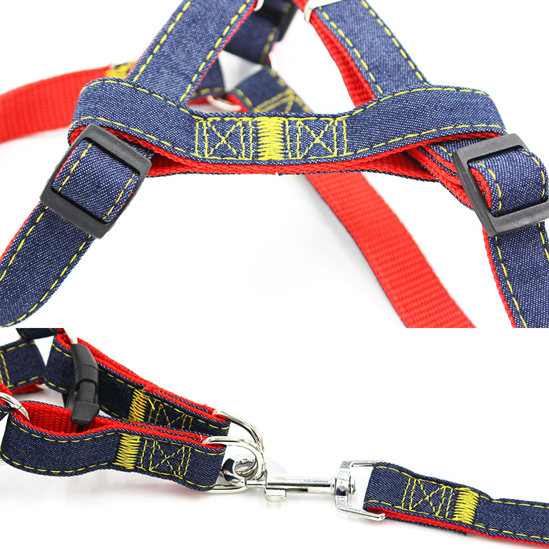 [1.50 kg-35.00 kg] pet leash dog leash collar cat dog cowboy chest strap set pet supplies