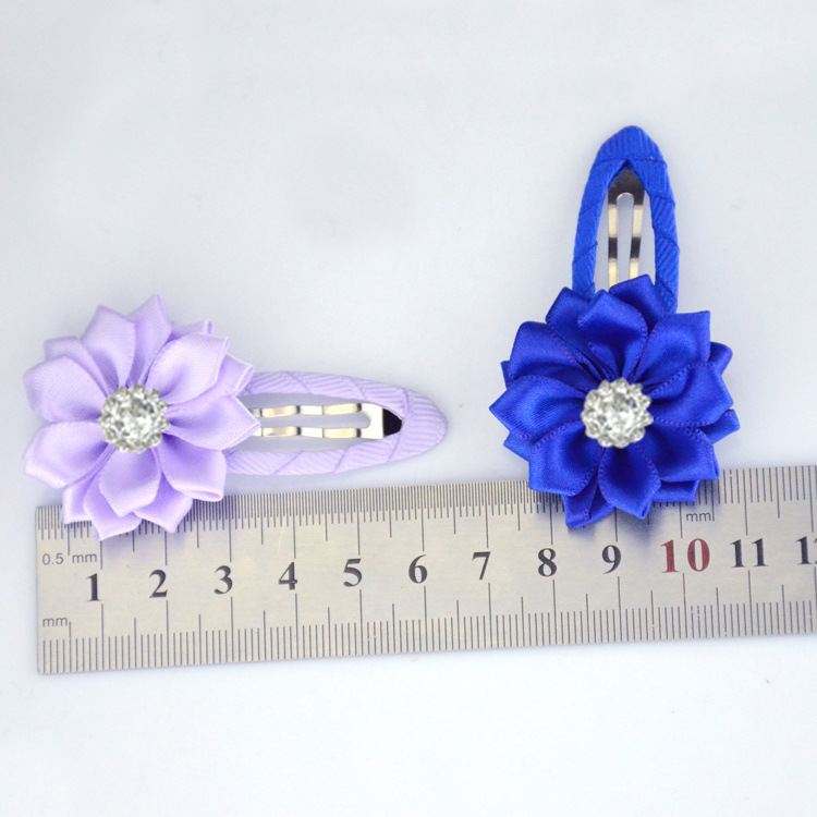 Korean version of children's jewelry wholesale multi-angle sunflower ribbon flower Hemming hair clip cute princess side clip accessories