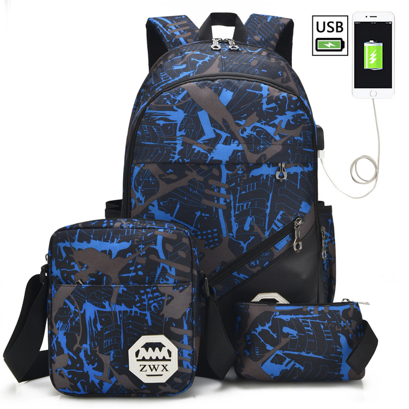 Men's Backpack Middle School Students' Schoolbag Men's Fashion Trend Junior High School Students' Schoolbag High School Students' Backpack Leisure Bag