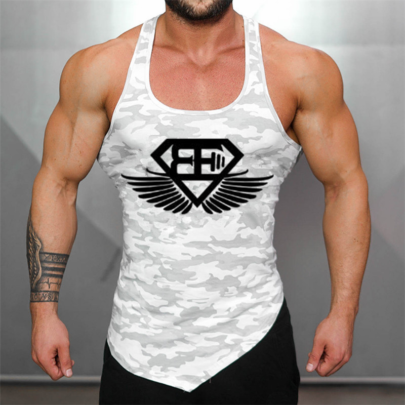 Muscle fitness men's summer new camouflage sleeveless running sports leisure vest a generation of hair