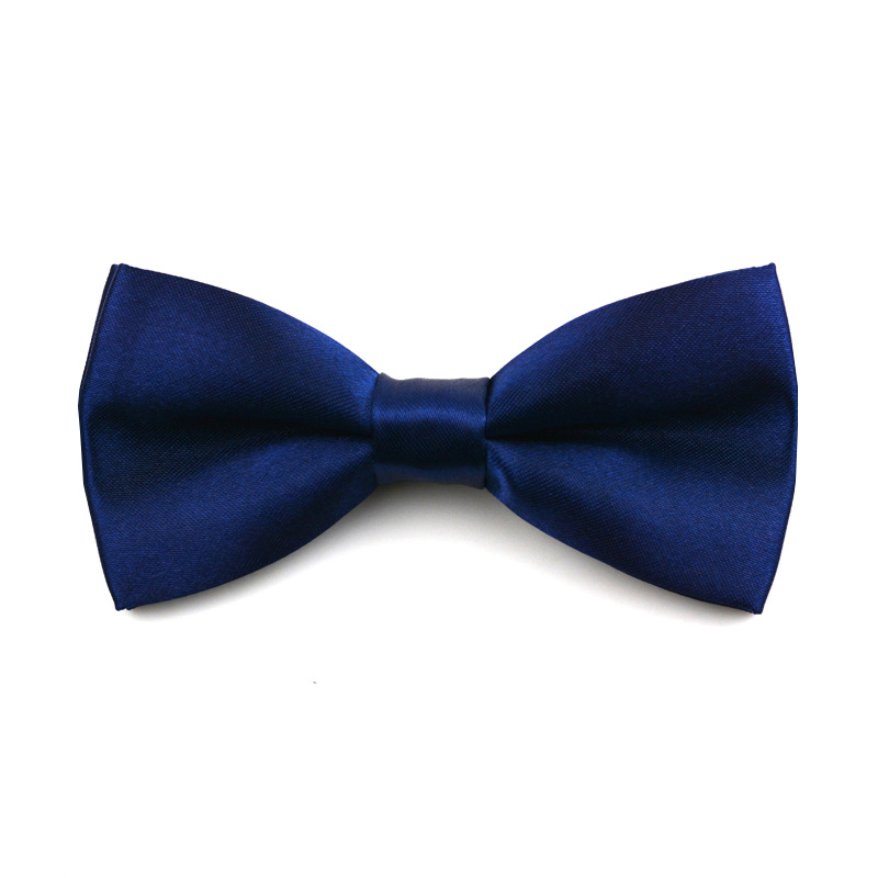 Korean children's double bright solid color baby bow polyester silk multi-color fashion Children's bow tie