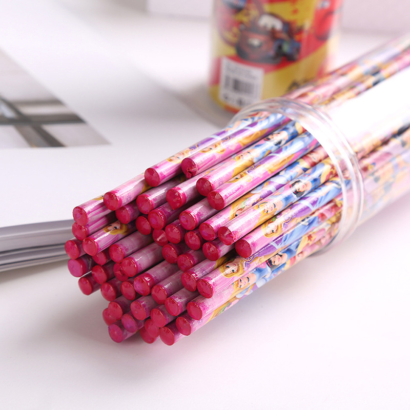 Cartoon pencil 50 logs H B student cartoon children's pencil pencil manufacturers set stationery wholesale