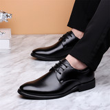 Spring and summer new men's leather shoes British business Korean trend formal casual shoes men's shoes lace a generation of hair