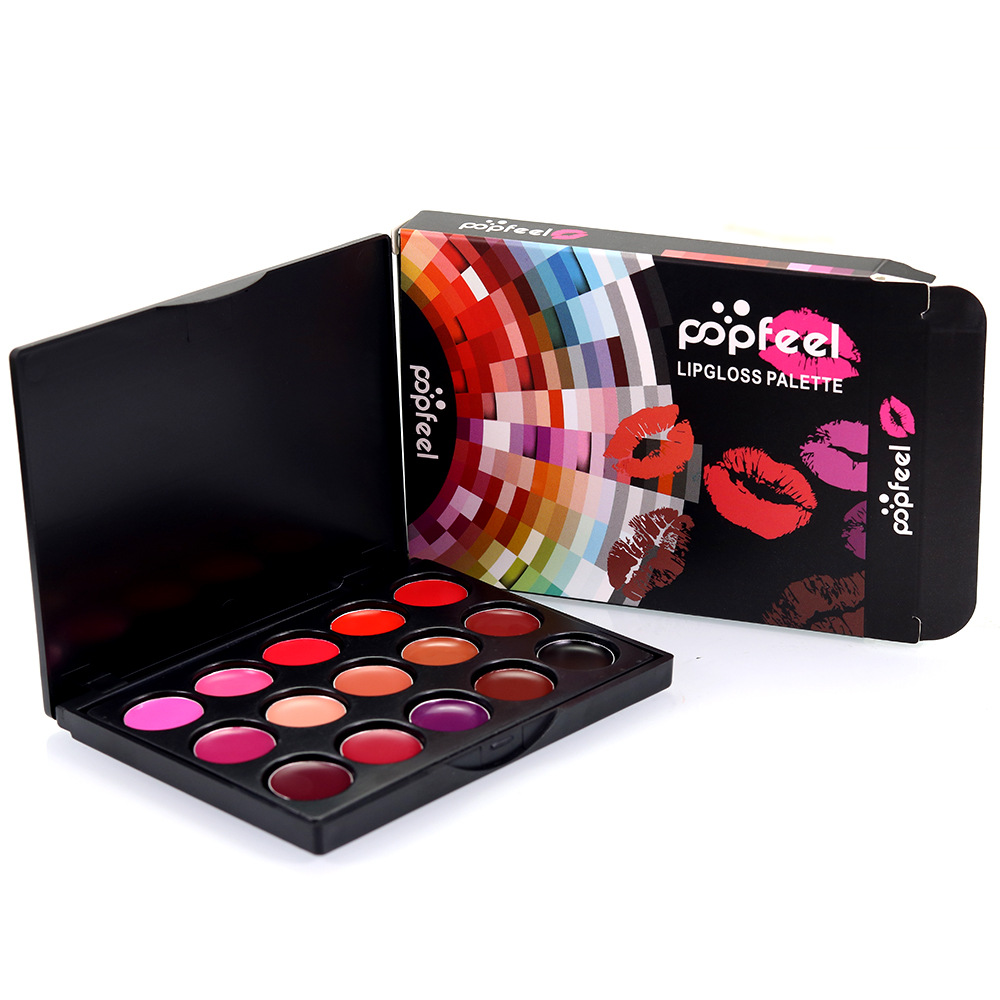 POPFEEL 15 color lip gloss mini new makeup lipstick L15 nude lip makeup