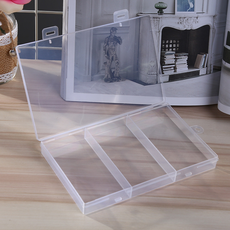Transparent Plastic 3 Box Rectangular Jewelry Tool with Fish Hook Sample Parts Box First Fishing Gear Packaging Storage Box