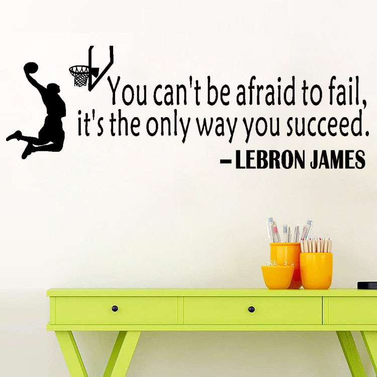 A generation of carved basketball star James Wall stickers foreign trade manufacturers European and American PVC stickers English proverbs customization