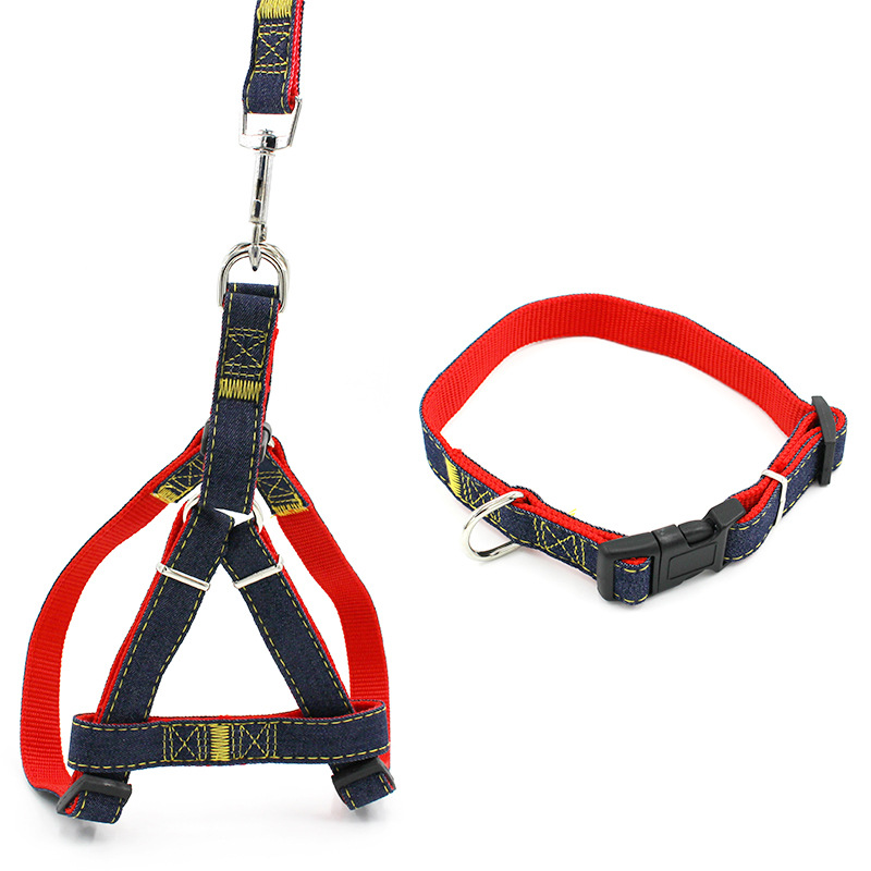 [1.50 kg-35.00 kg] pet leash dog leash collar cat dog cowboy chest strap set pet supplies