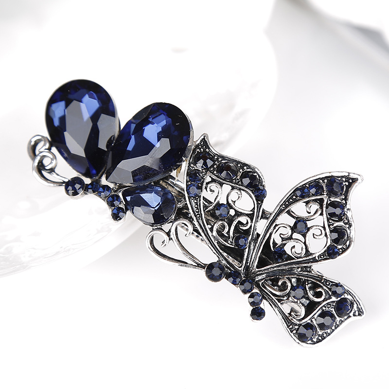 Fashion bow hairpin hair accessories vintage hairpin Korean style women's head accessories rhinestone spring top clip factory direct sales