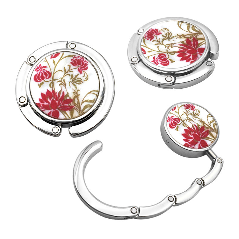 Round shell folding bag hook creative flat bag Buckle Bag Hanger table hook bag accessories in stock