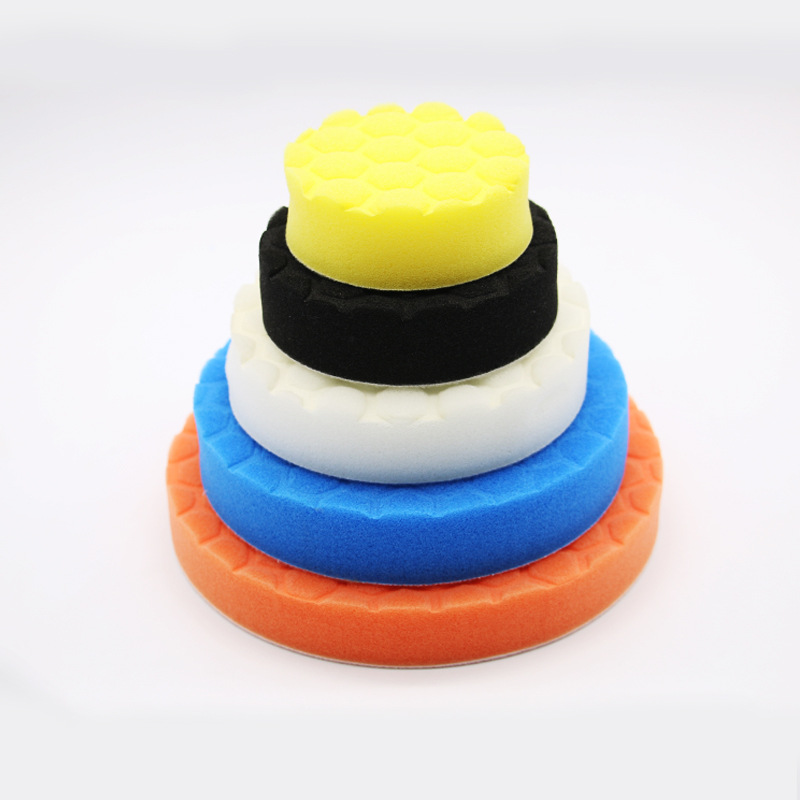 Wool car polishing and waxing sponge disc hexagonal indentation water chestnut polishing disc set reduction disc 34567 inch