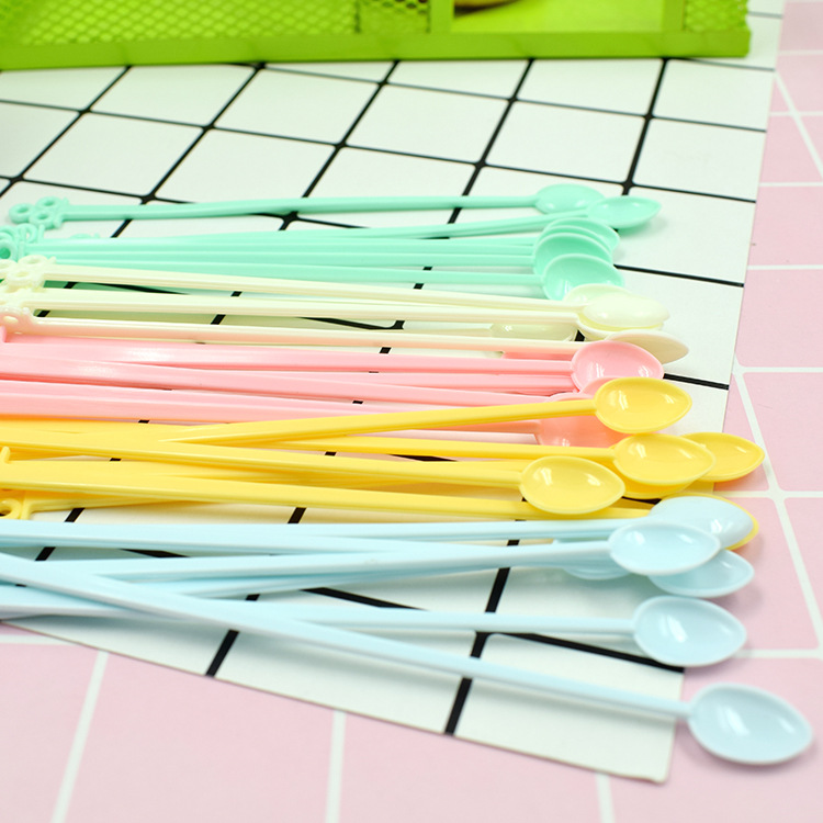 Candy Color Plastic Mini Coffee Spoon Japanese Mixing Spoon Sauce Simulation Jam Gadget Color