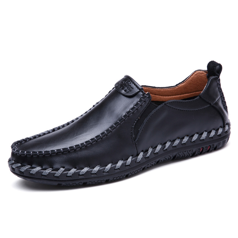 Men's casual shoes 2023 spring new legged business men's shoes British trend cowhide shoes manufacturers wholesale
