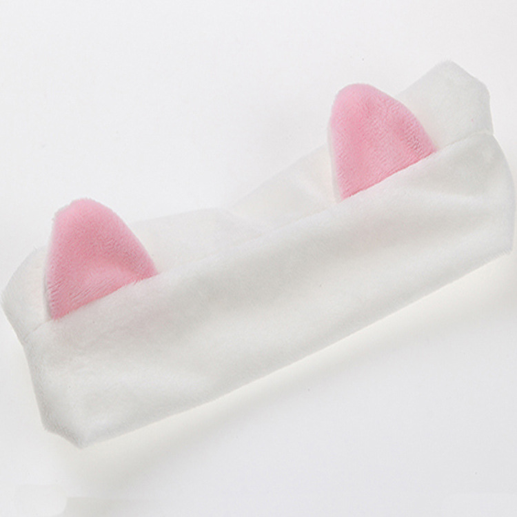 Factory direct Korean version of the three-dimensional cat ears hair band Net red face makeup short plush hair band custom headdress