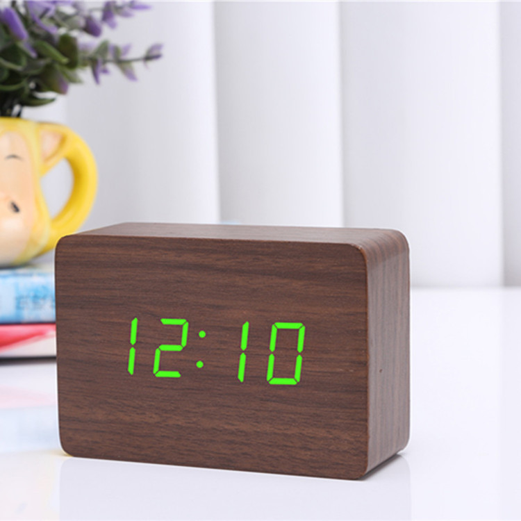 New electronic gifts children alarm clock creative led wooden clock multi-function mute clock manufacturers wholesale