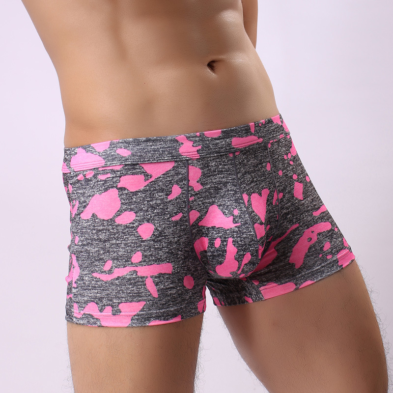 Men's Underwear Boxer Camouflage Sexy Nylon U Convex Fashionable Personalized Printed Thin Youth Men's Boxer Shorts