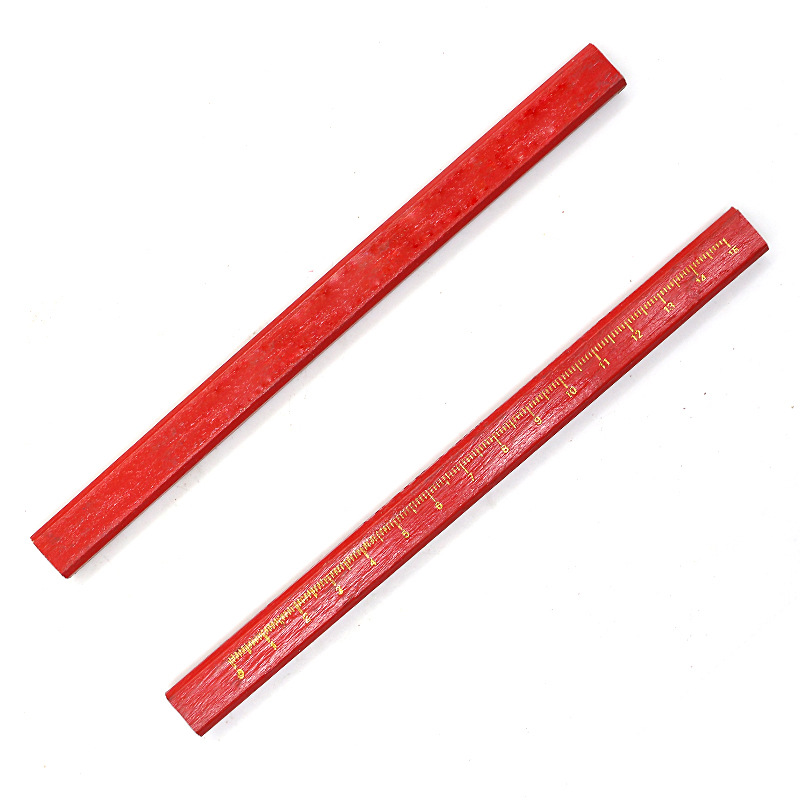 Shancheng woodworking pencil thick core flat octagonal pencil special marking pen with scale for woodworking