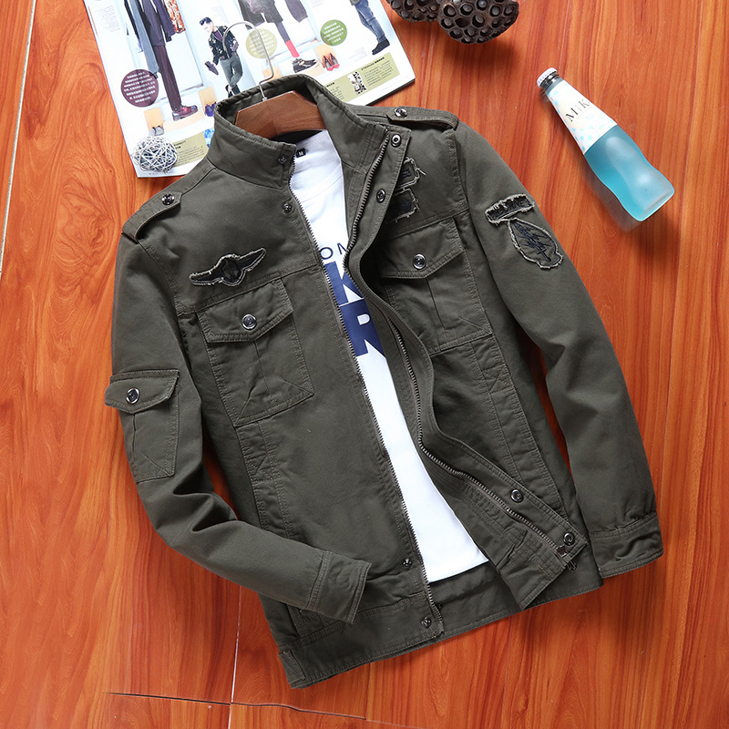 2022 Cross-border Special for Amazon AliExpress Spring and Autumn Men's Military Jacket Workwear Men's Large Size Jacket Tide